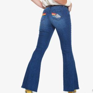 STAR WARS 1 NWT Retro Denim Stretch Bell Bottom Flare Jeans 70s XS